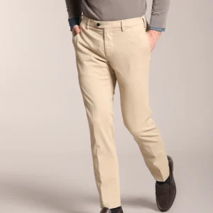 New York Sartoriale pantalone chino uomo sartoriale in cotone seta regular fit