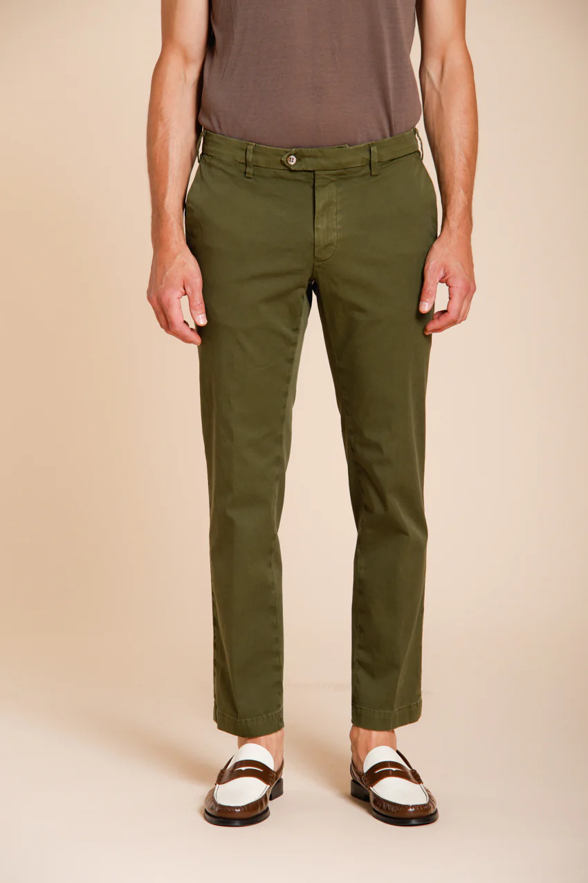 New York pantalone chino uomo in gabardina stretch regular fit ①