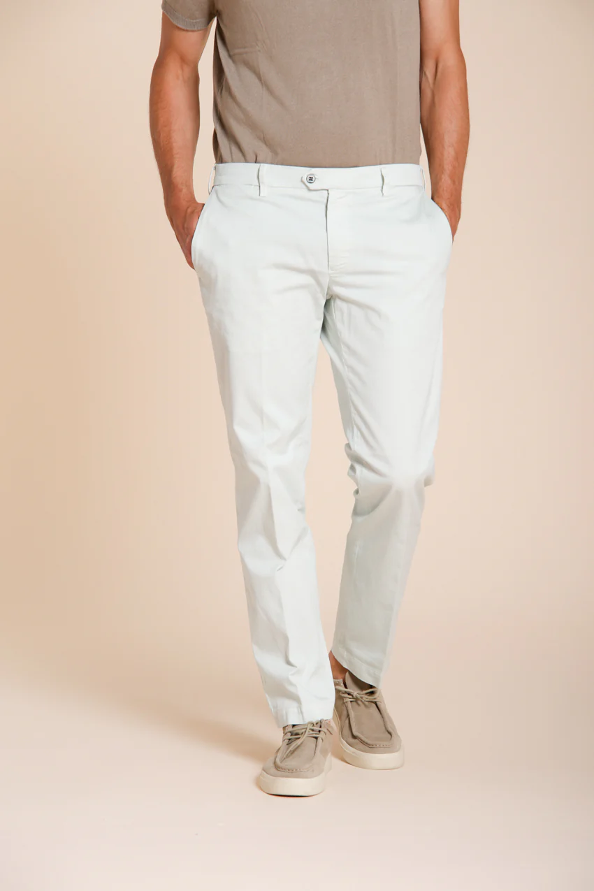 New York pantalone chino uomo in gabardina stretch regular fit ① – Image 3