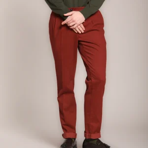 New York Time 2 Pinces pantalone chino uomo in cotone lana regular fit