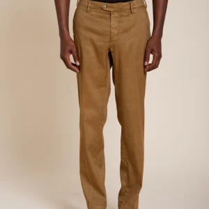 New York Icon Flex pantalone chino uomo in twill lino e cotone regular fit
