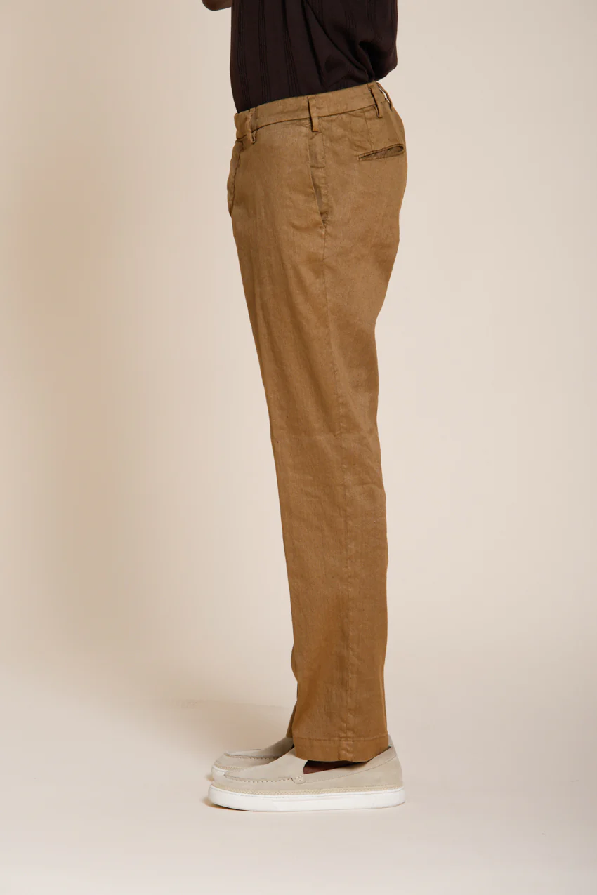 New York Icon Flex pantalone chino uomo in twill lino e cotone regular fit – Image 4