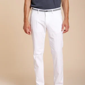 Torino Elegance pantalone chino uomo in tricotina fine di cotone e lyocell slim fit