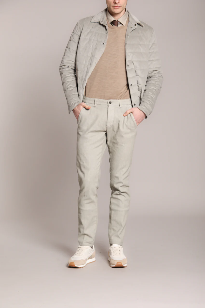 Torino pantalone chino uomo in fustagno con stampa galles slim fit – Image 3