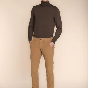 Torino pantalone chino uomo in velluto 1500 righe slim fit ①