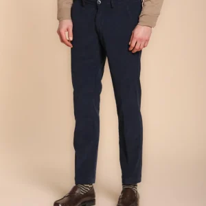 Torino pantalone chino uomo in velluto 1500 righe slim fit ①