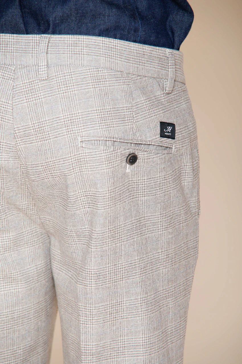 Torino pantalone chino uomo stampa galles con filato moro slim fit – Image 2