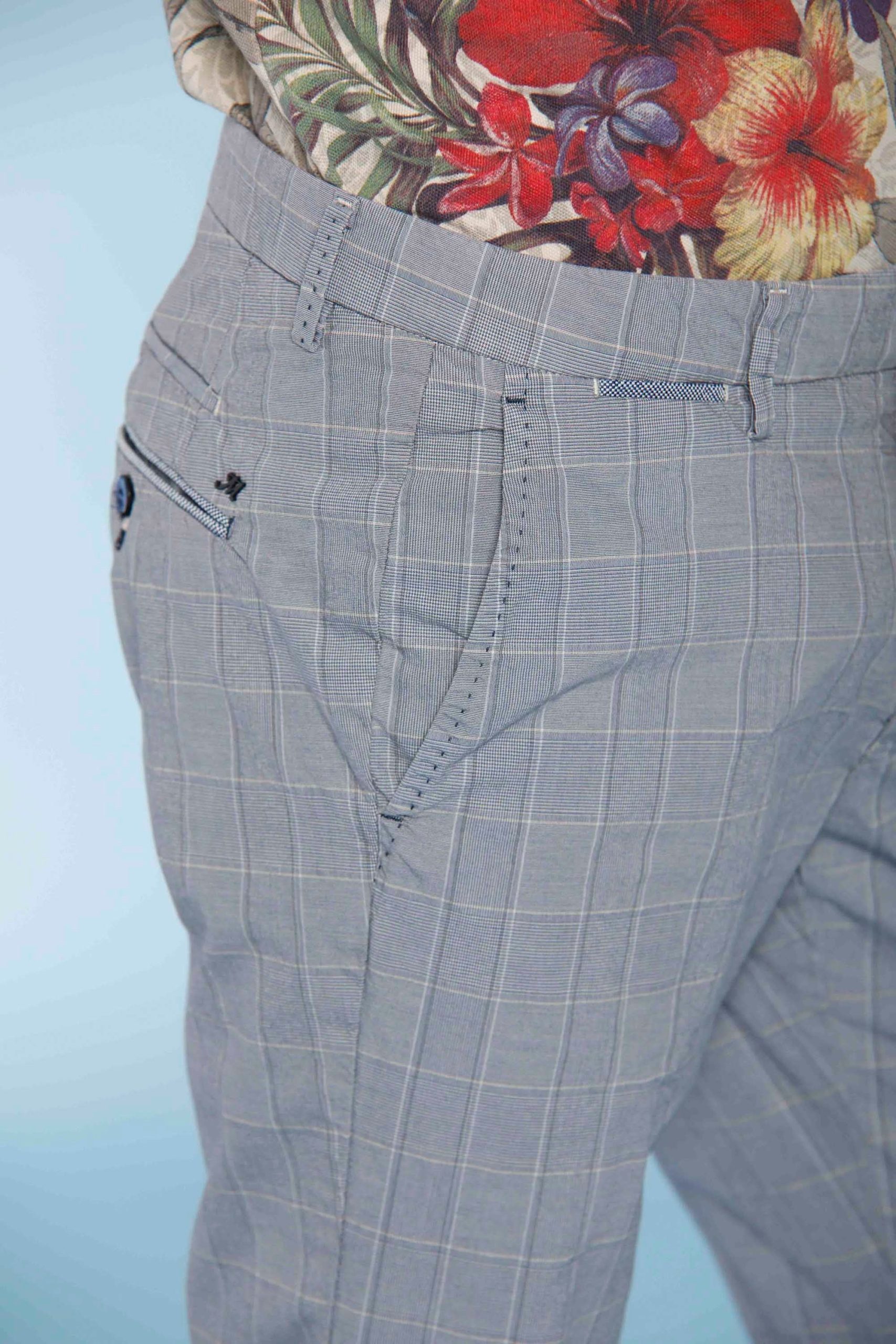 Torino Ocean pantalone chino uomo in cotone galles sfumato slim fit – Image 5