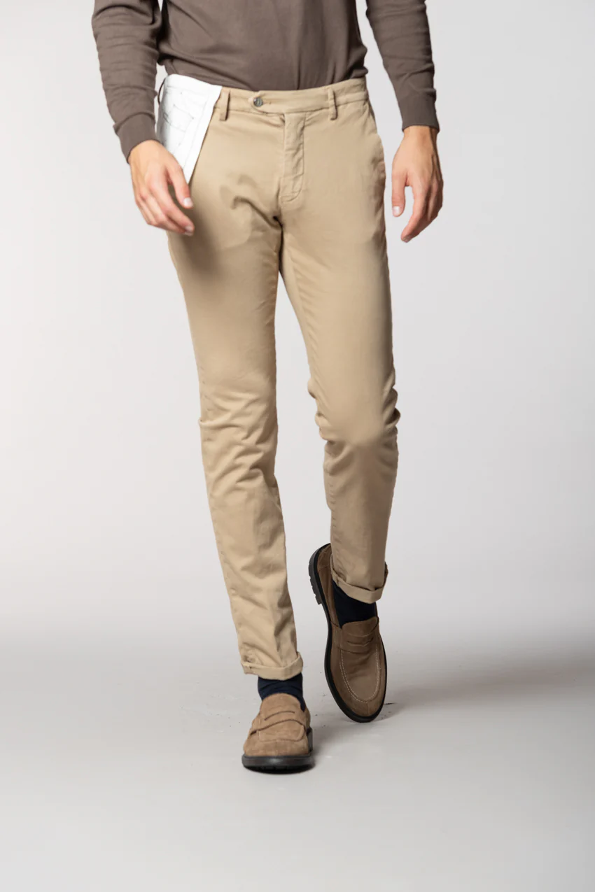 Torino Flex pantalone chino uomo in raso slim fit – Image 3