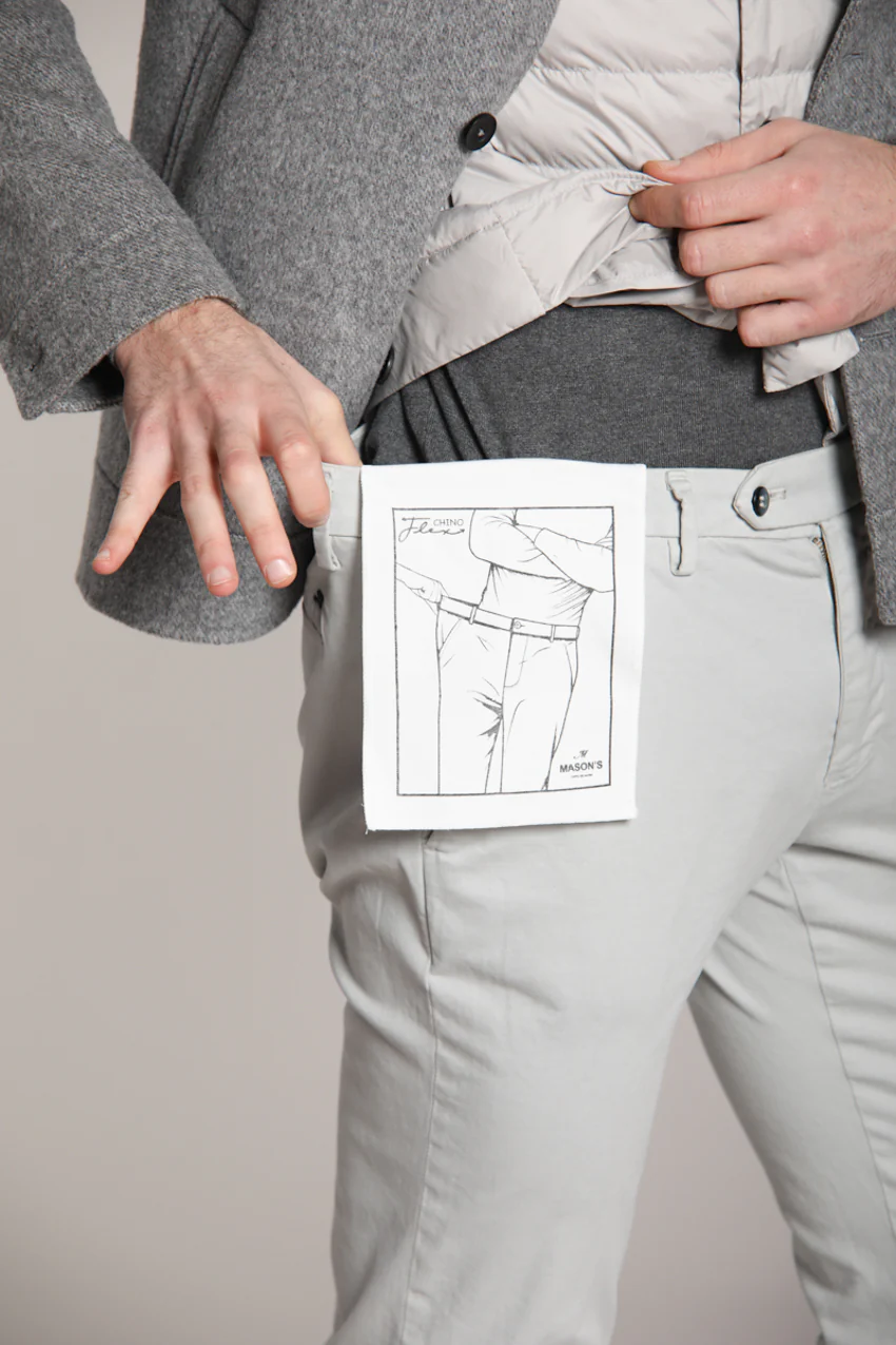 Torino Flex pantalone chino uomo in raso slim fit – Image 5