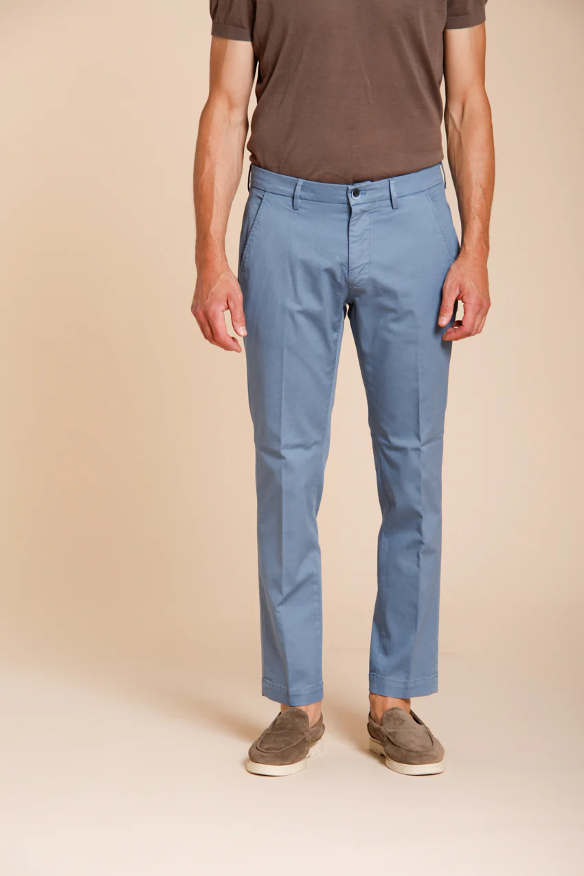 Torino Flex pantalone chino uomo in gabardina stretch slim fit ①