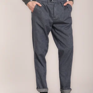 Boston 2 Pinces pantalone chino uomo in cotone oxford relaxed fit