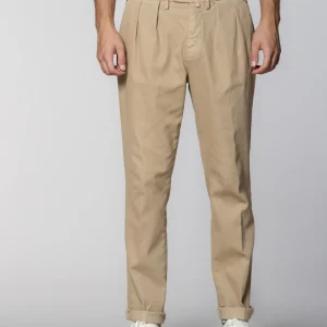 Boston 2 Pinces pantalone chino uomo in tricotina relaxed fit