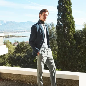 Boston 2 Pinces pantalone chino uomo in tricotina relaxed fit