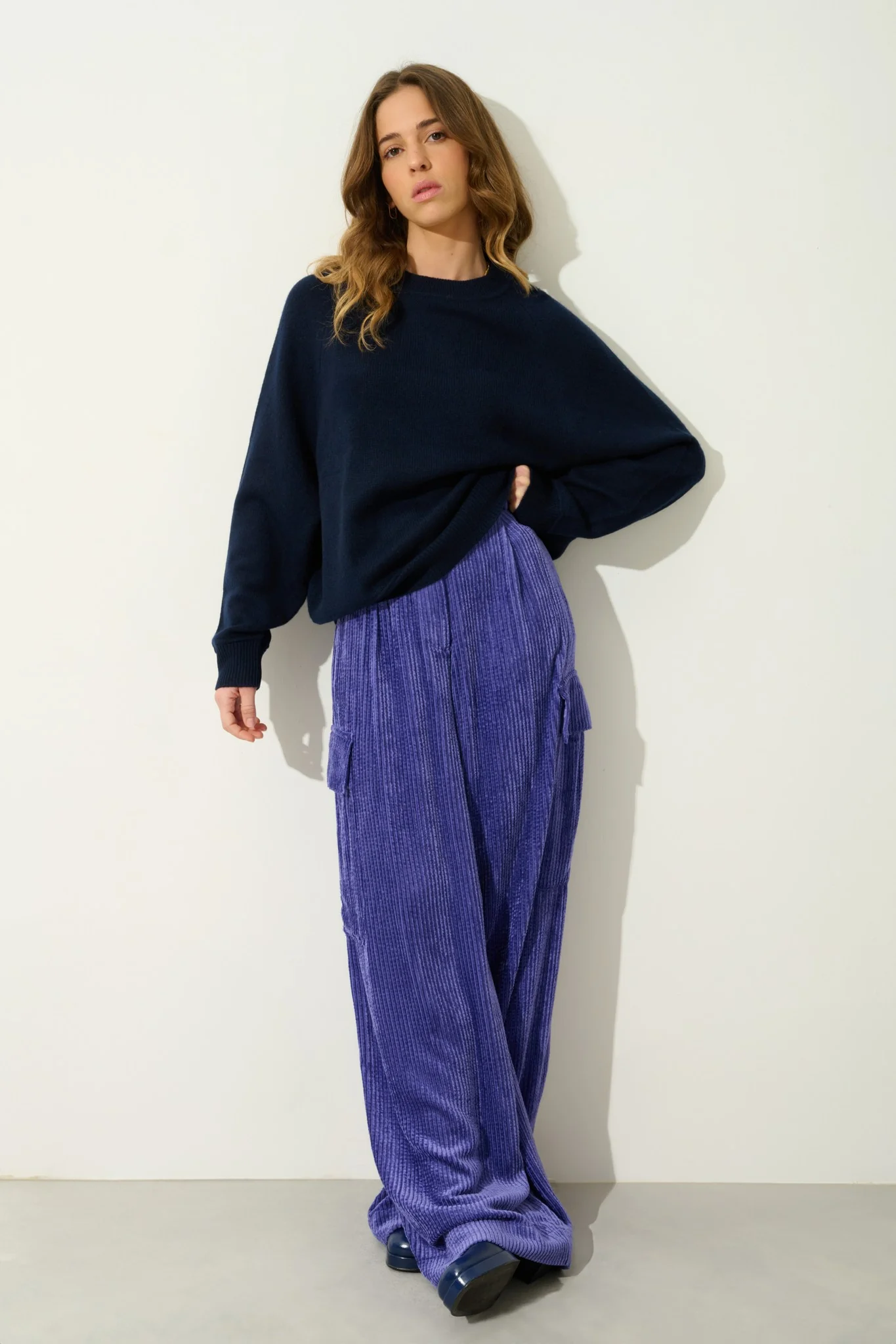 ADORIA pull col rond 4 fils navy 100% cachemire – Image 2