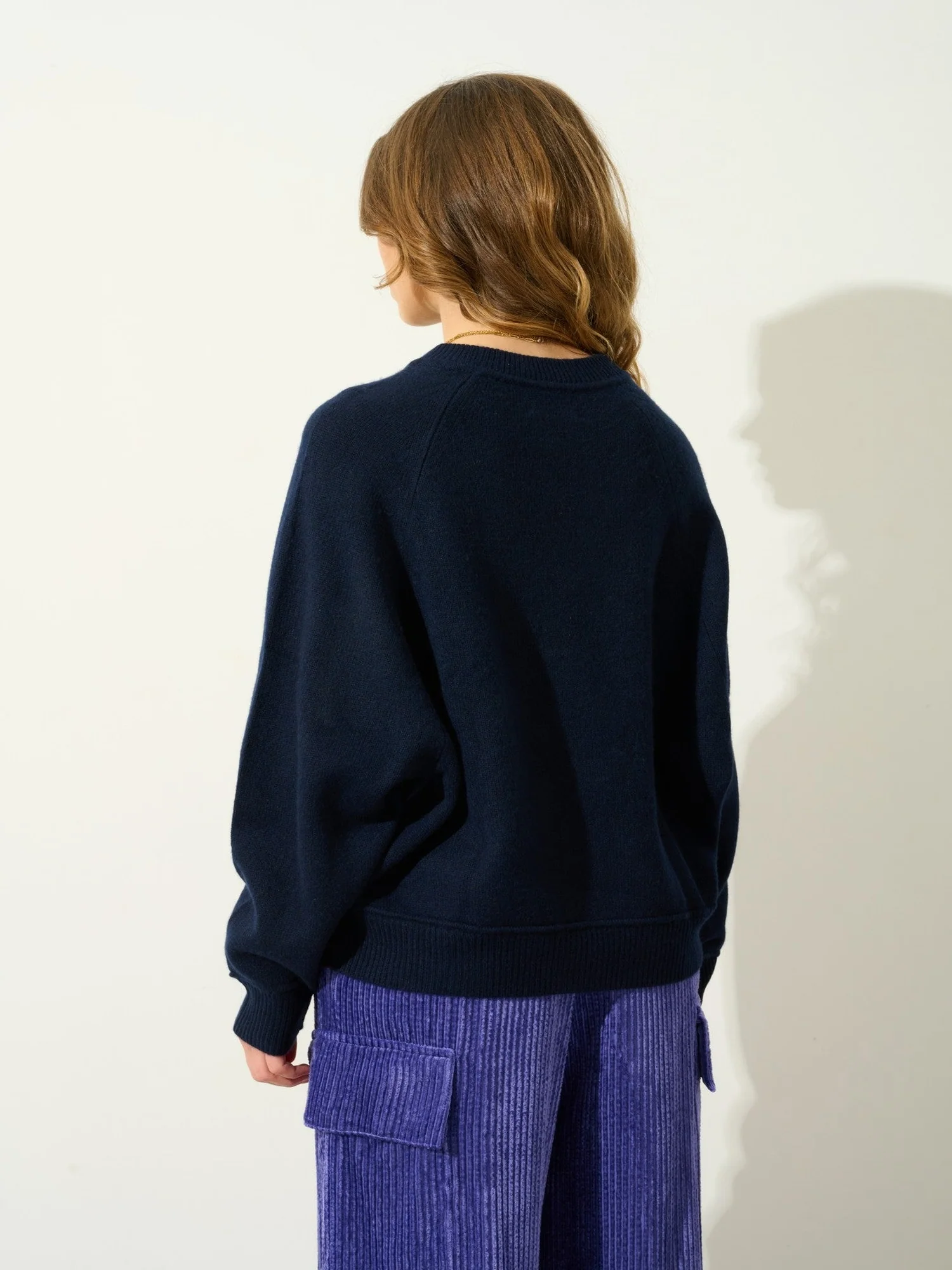 ADORIA pull col rond 4 fils navy 100% cachemire – Image 4