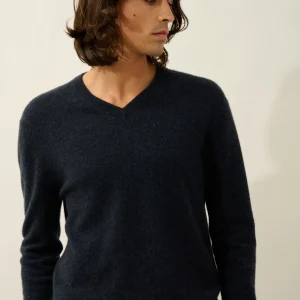 AGEL pull col v caviar 100% cachemire