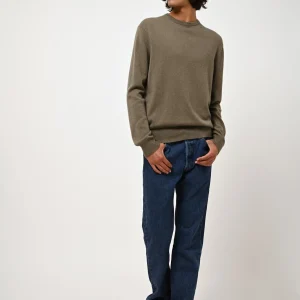 AIGLIÈRE pull col rond army 100% cachemire
