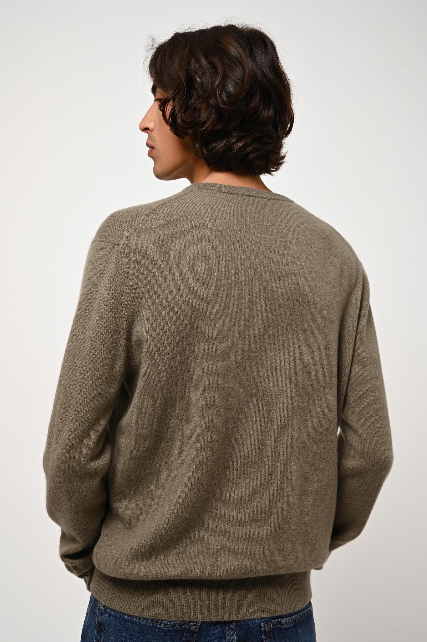 AIGLIÈRE pull col rond army 100% cachemire – Image 3