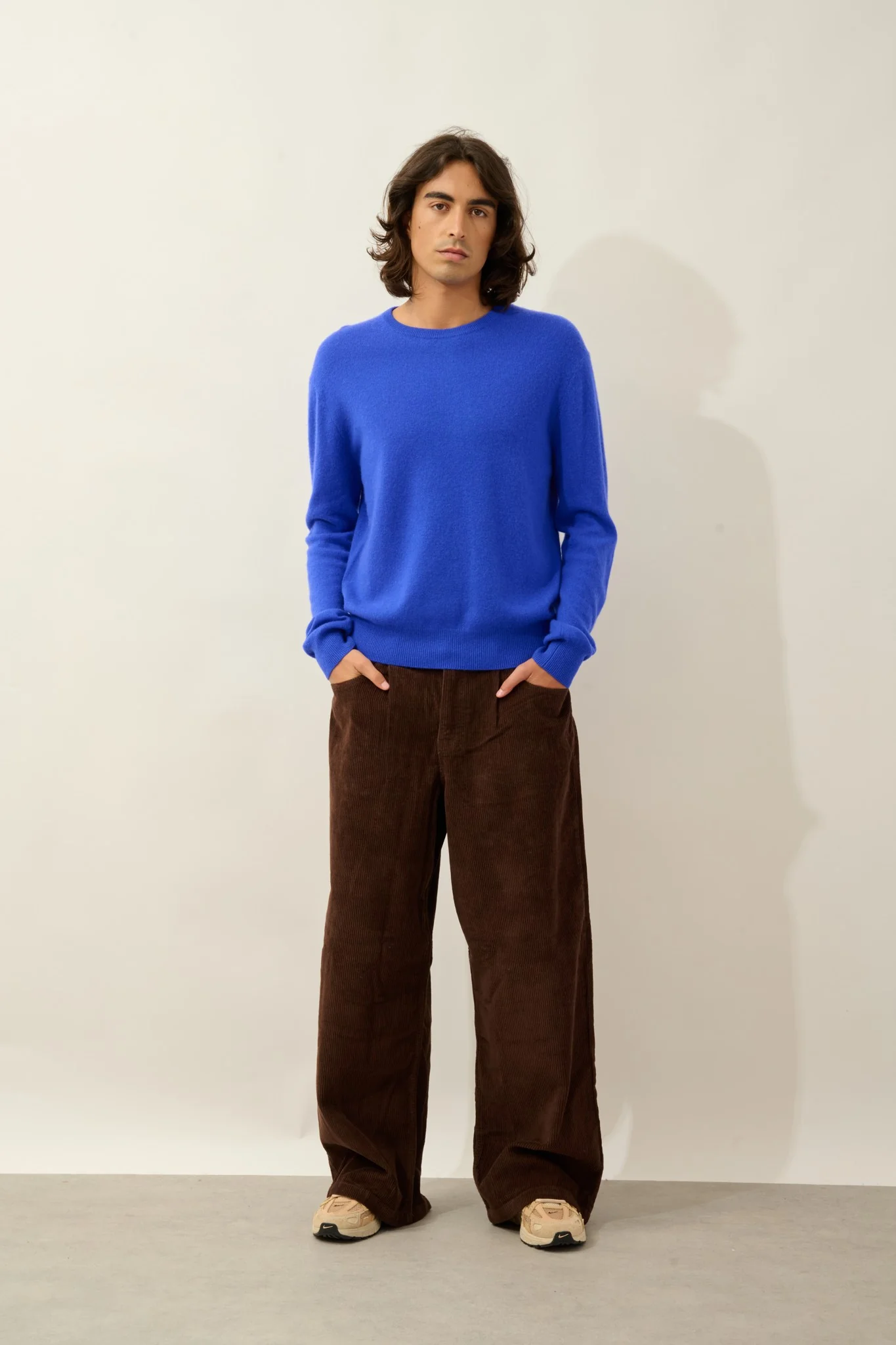 AIGLIÈRE pull col rond bleu klein 100% cachemire – Image 2