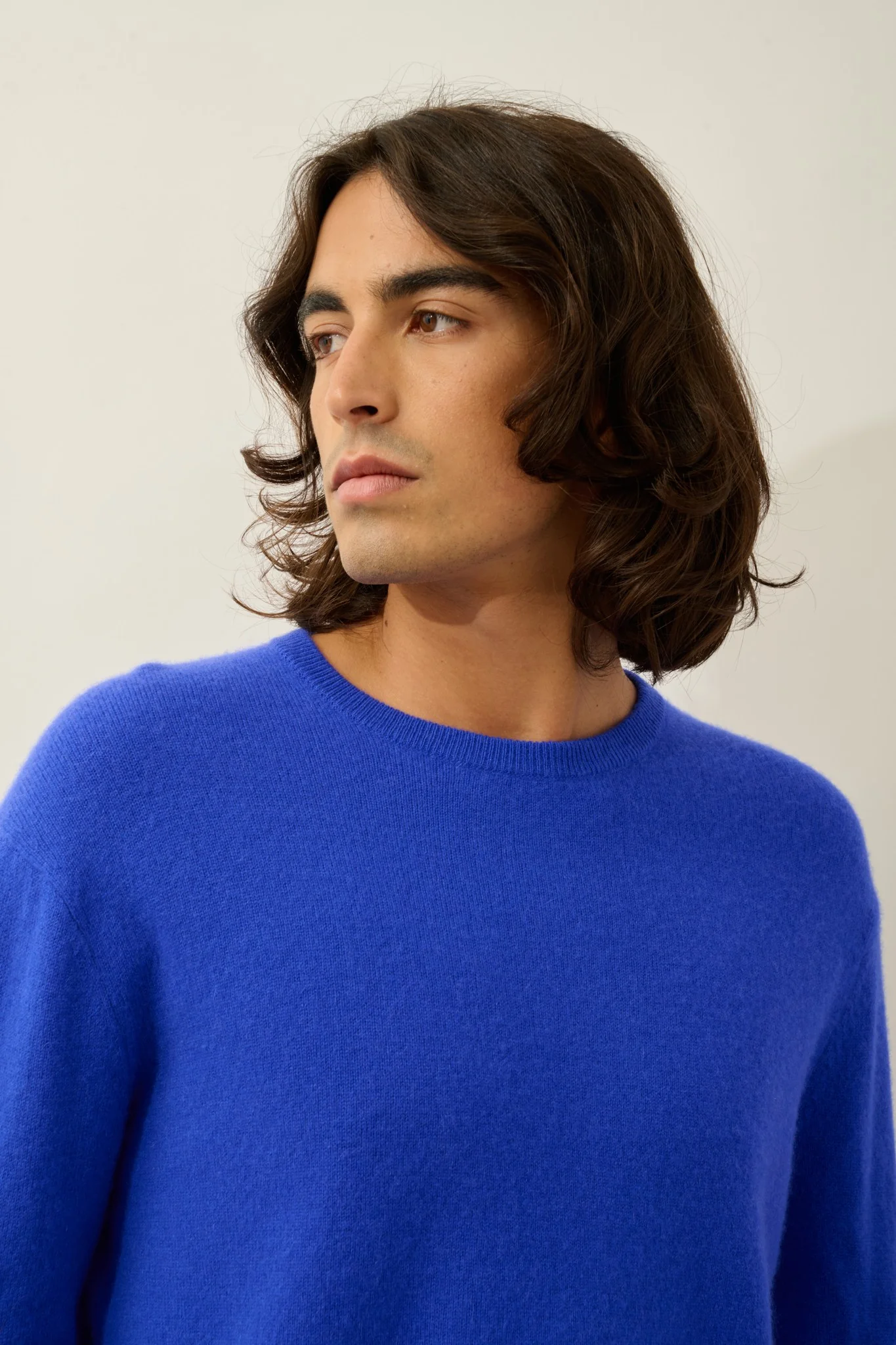 AIGLIÈRE pull col rond bleu klein 100% cachemire – Image 4