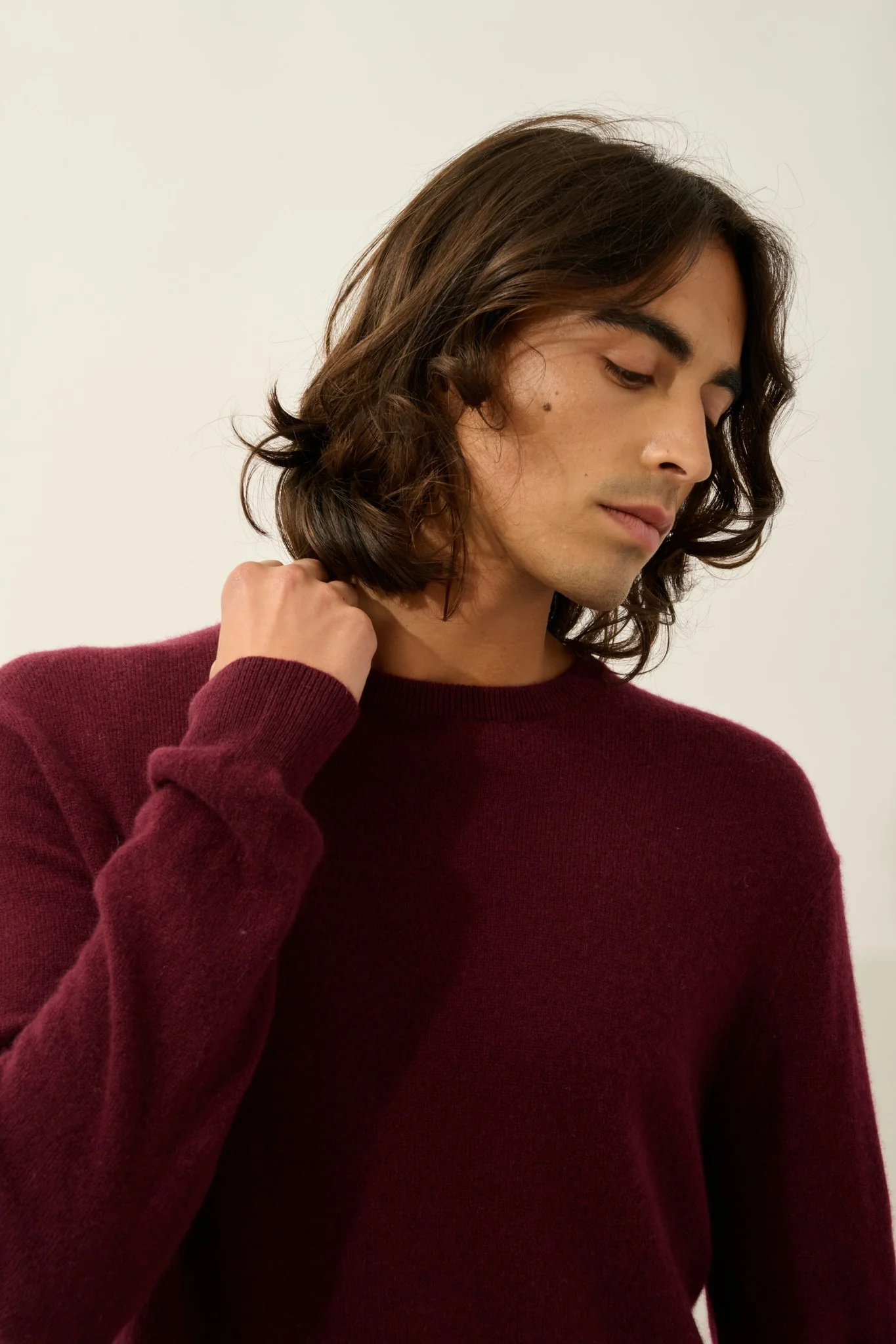 AIGLIÈRE pull col rond mûre 100% cachemire – Image 4