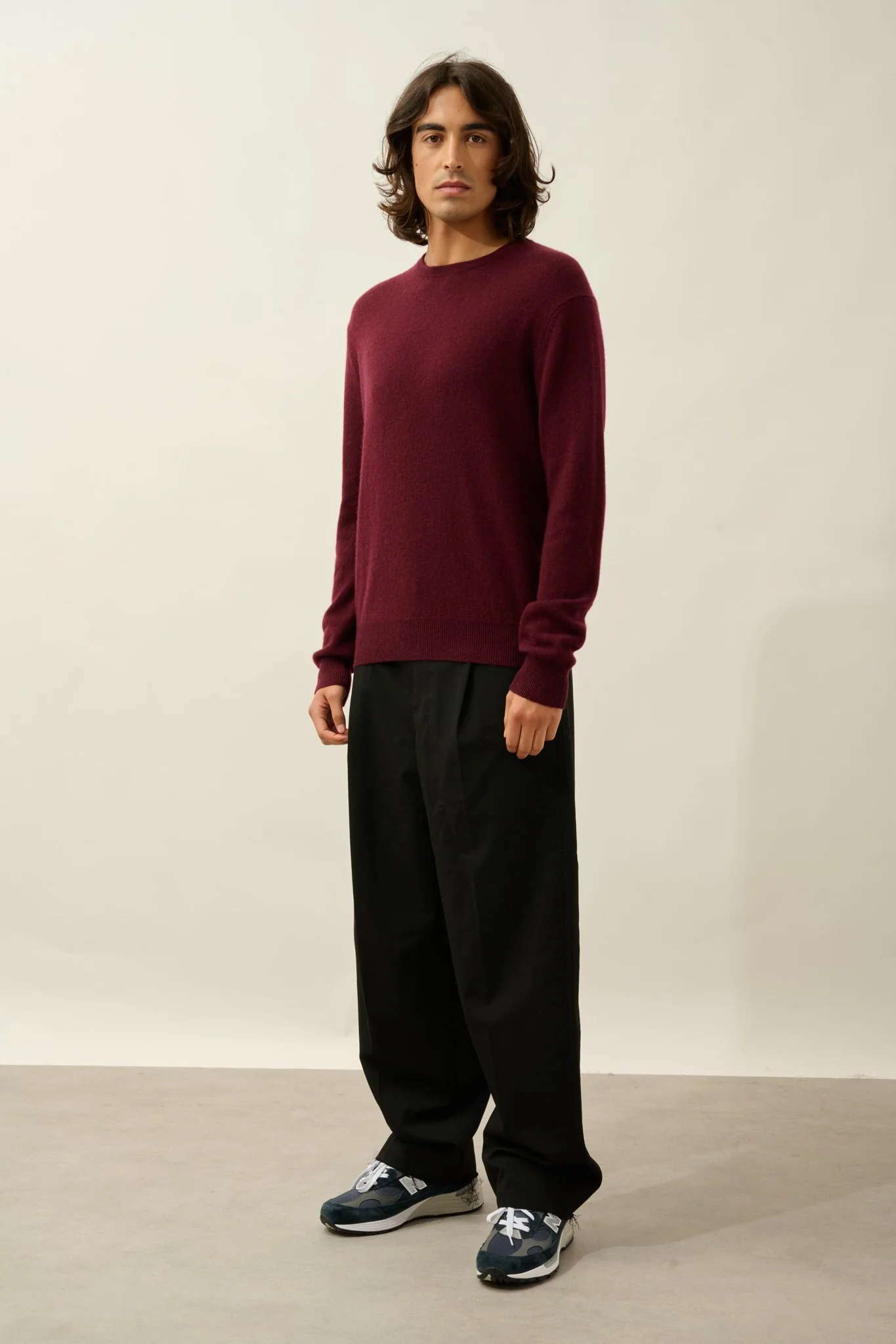 AIGLIÈRE pull col rond mûre 100% cachemire – Image 5