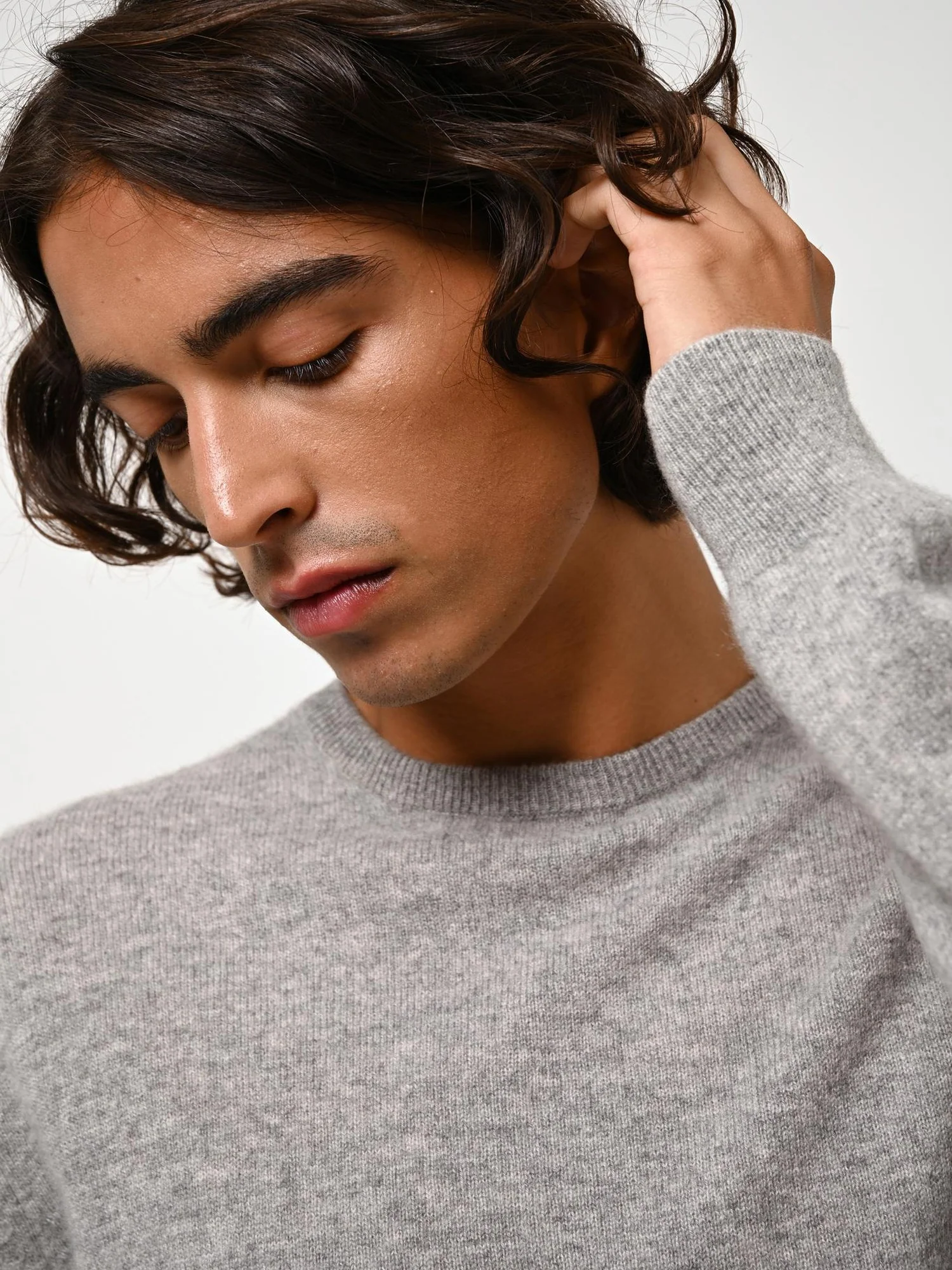 AIGLIÈRE pull col rond nuage chiné 100% cachemire – Image 4