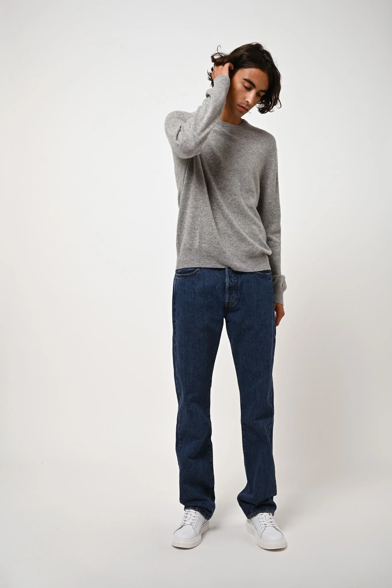 AIGLIÈRE pull col rond nuage chiné 100% cachemire – Image 3