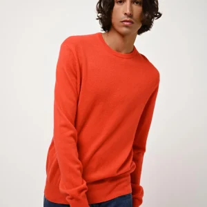 AIGLIÈRE pull col rond orange 100% cachemire