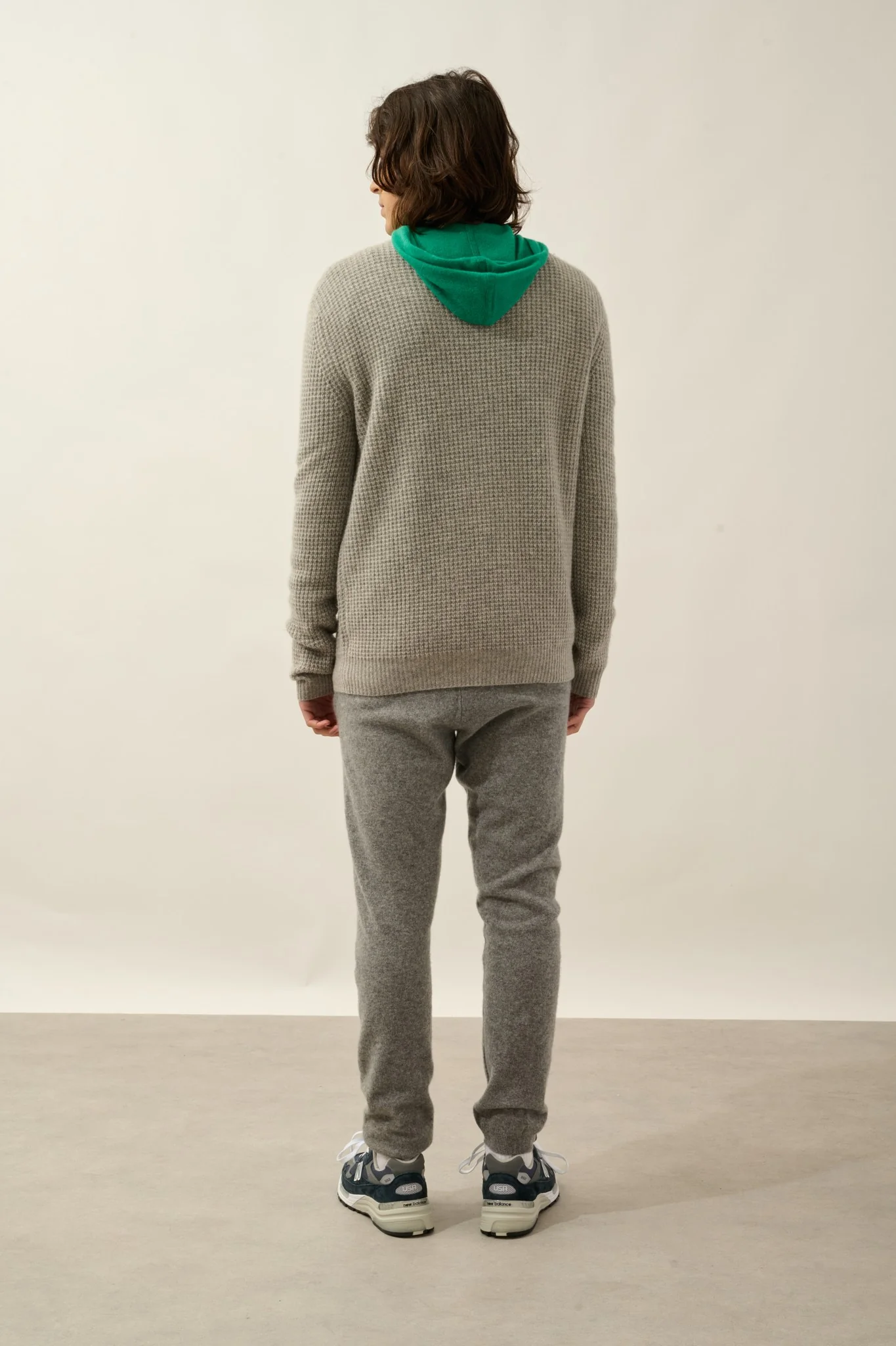 AKSEL pull col rond 4 fils nuage chiné 100% cachemire – Image 4