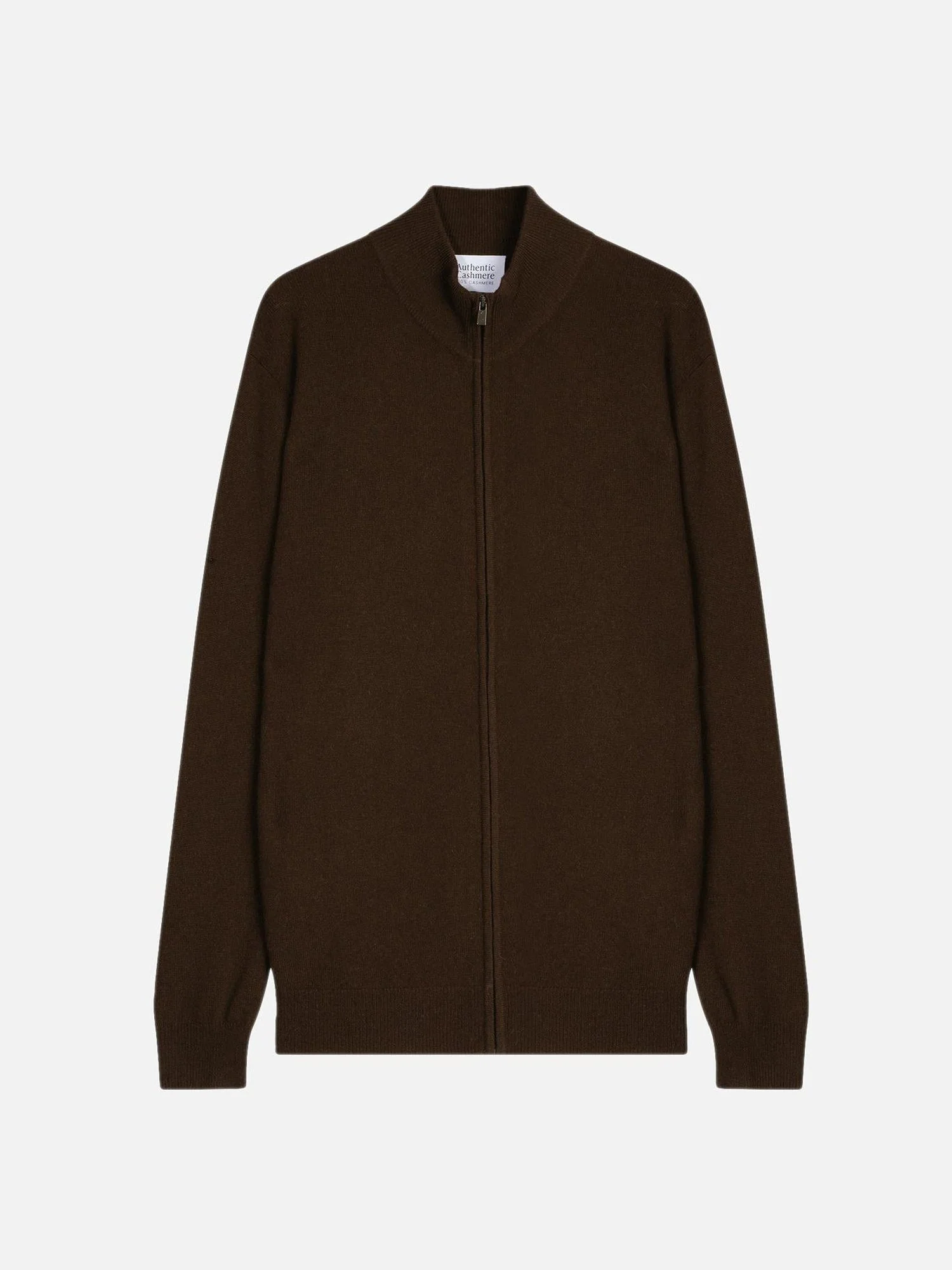 ALBARON gilet zippé col montant choco 100% cachemire – Image 6