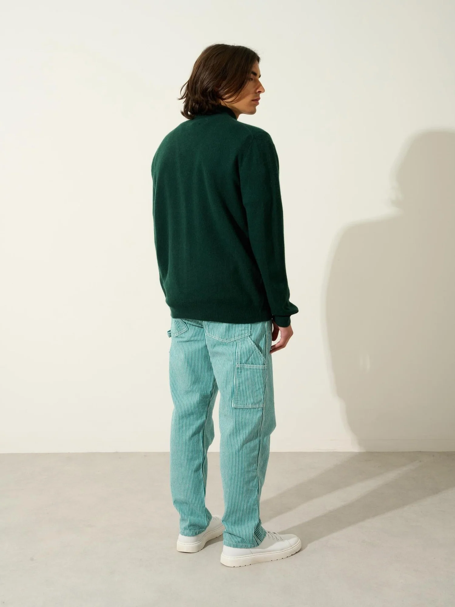 ALBARON gilet zippé col montant cyprès 100% cachemire – Image 5