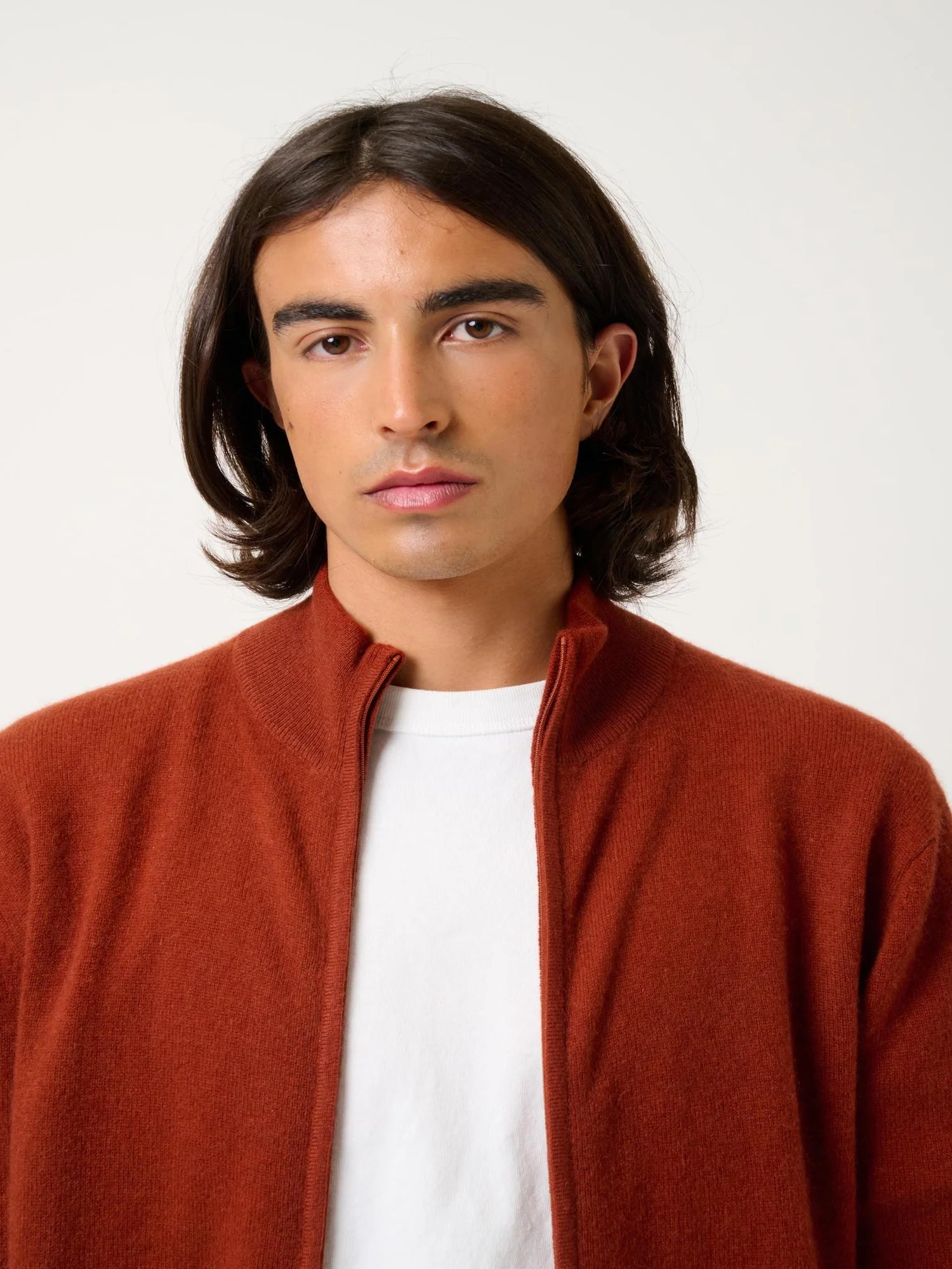 ALBARON gilet zippé col montant écureuil 100% cachemire – Image 2