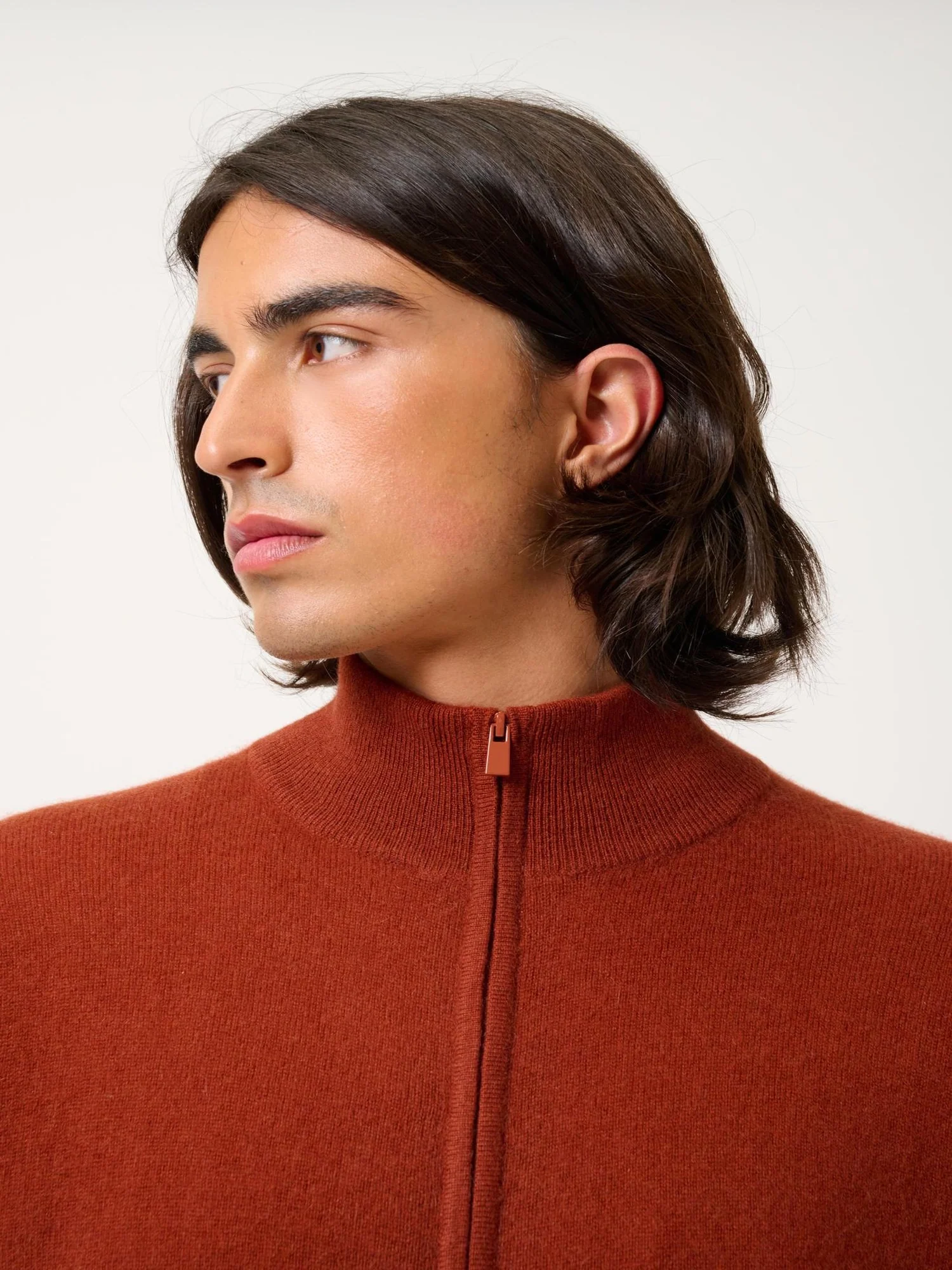 ALBARON gilet zippé col montant écureuil 100% cachemire – Image 3