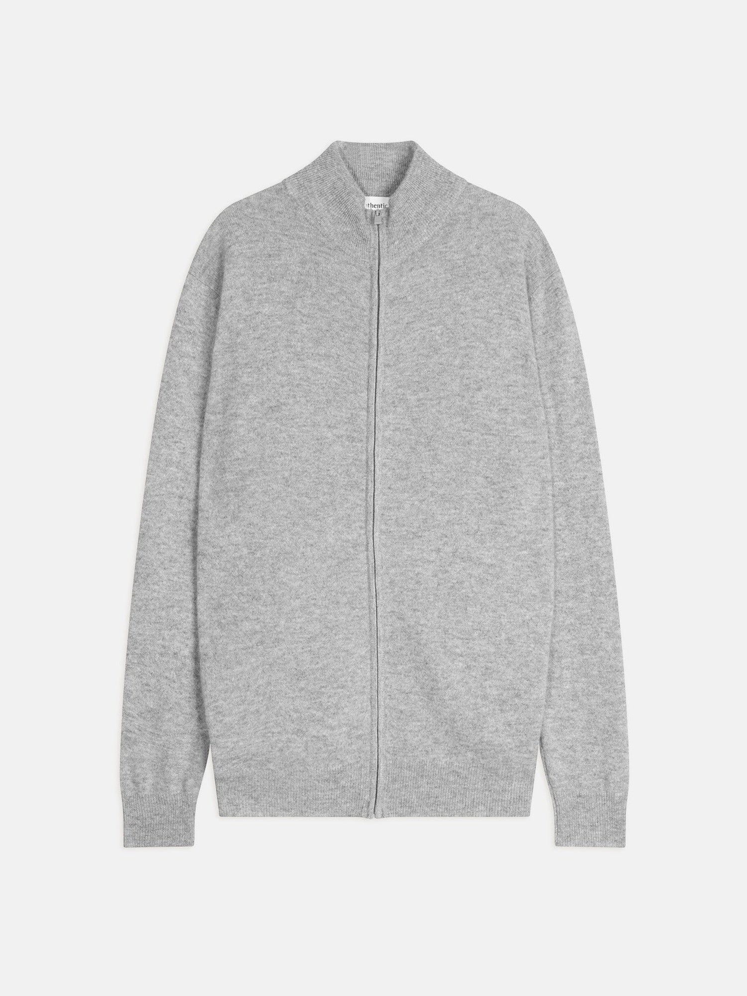 ALBARON gilet zippé col montant nuage chiné 100% cachemire – Image 5