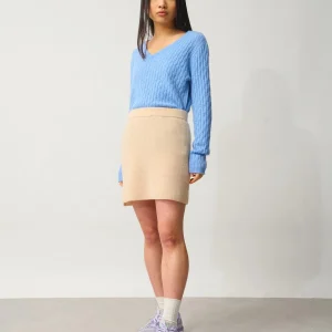 AMALIE jupe sable 100% cachemire