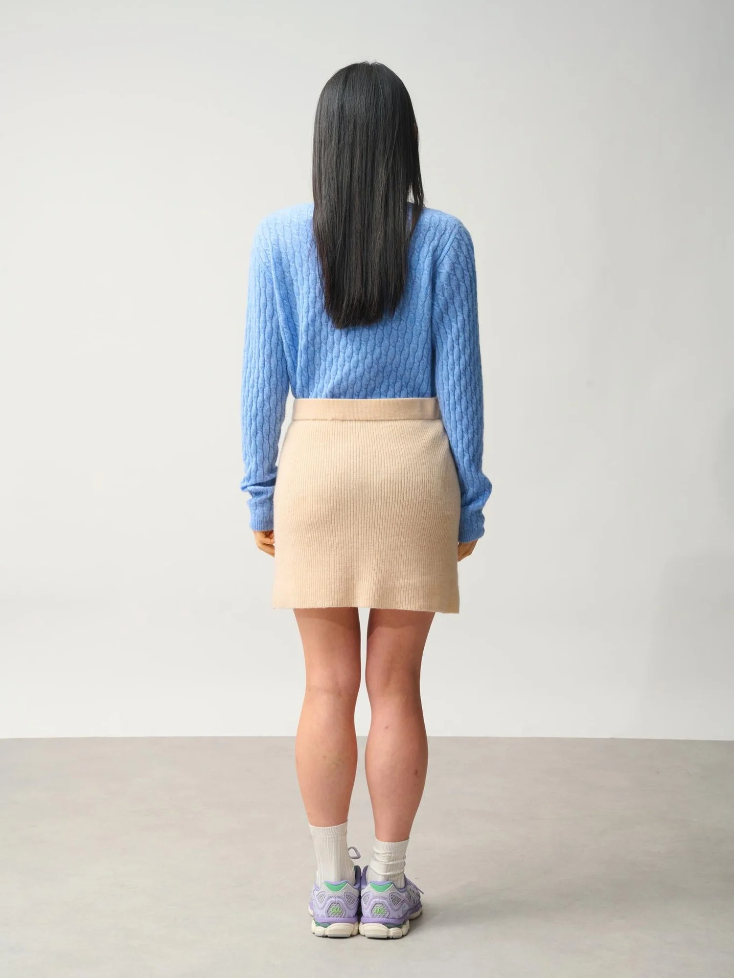 AMALIE jupe sable 100% cachemire – Image 3