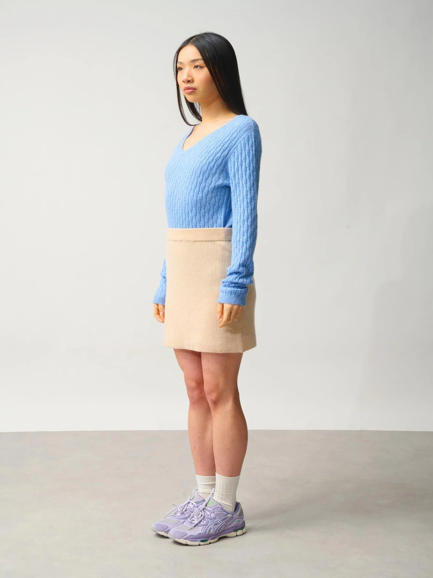 AMALIE jupe sable 100% cachemire – Image 5