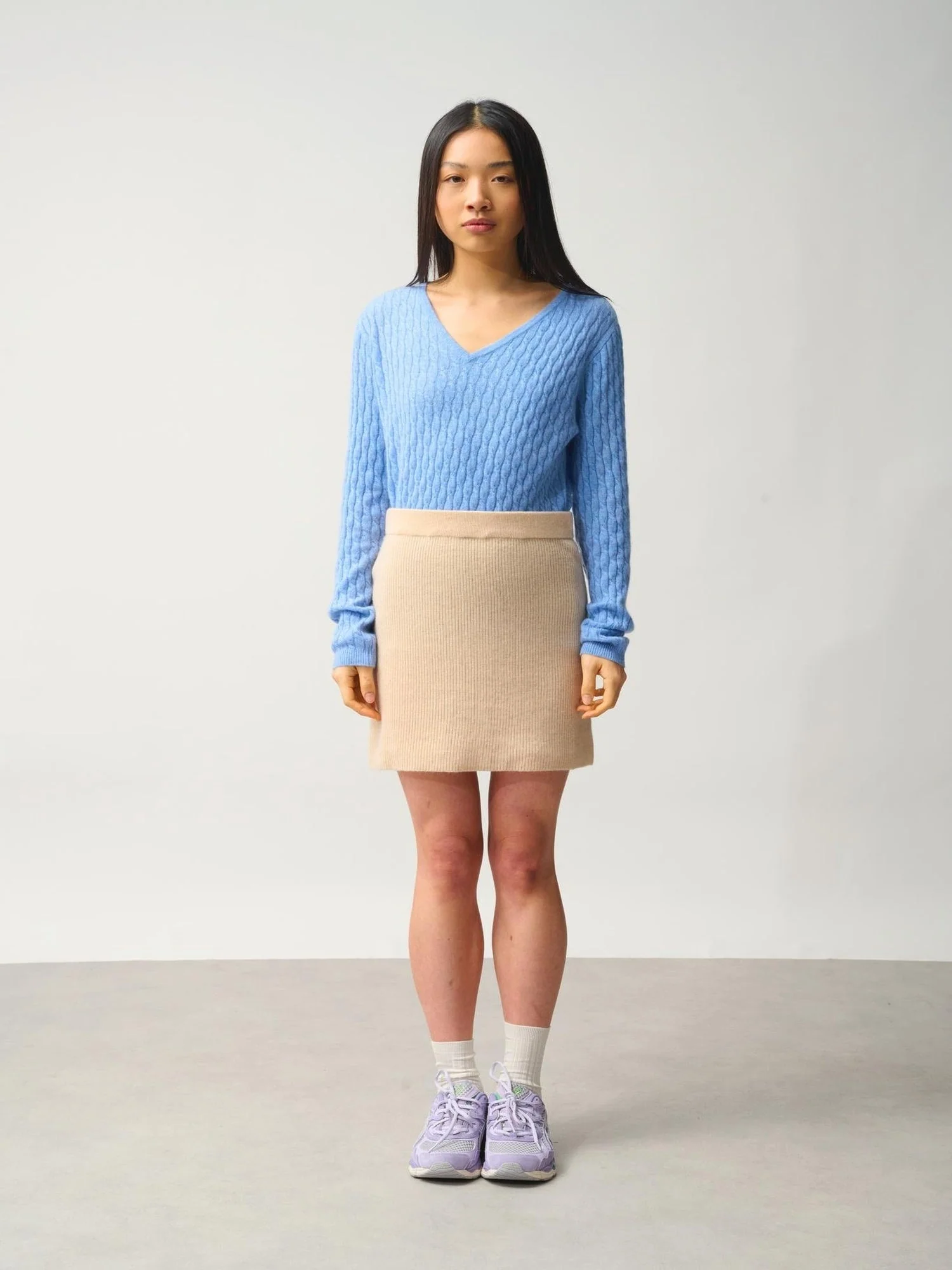 AMALIE jupe sable 100% cachemire – Image 6