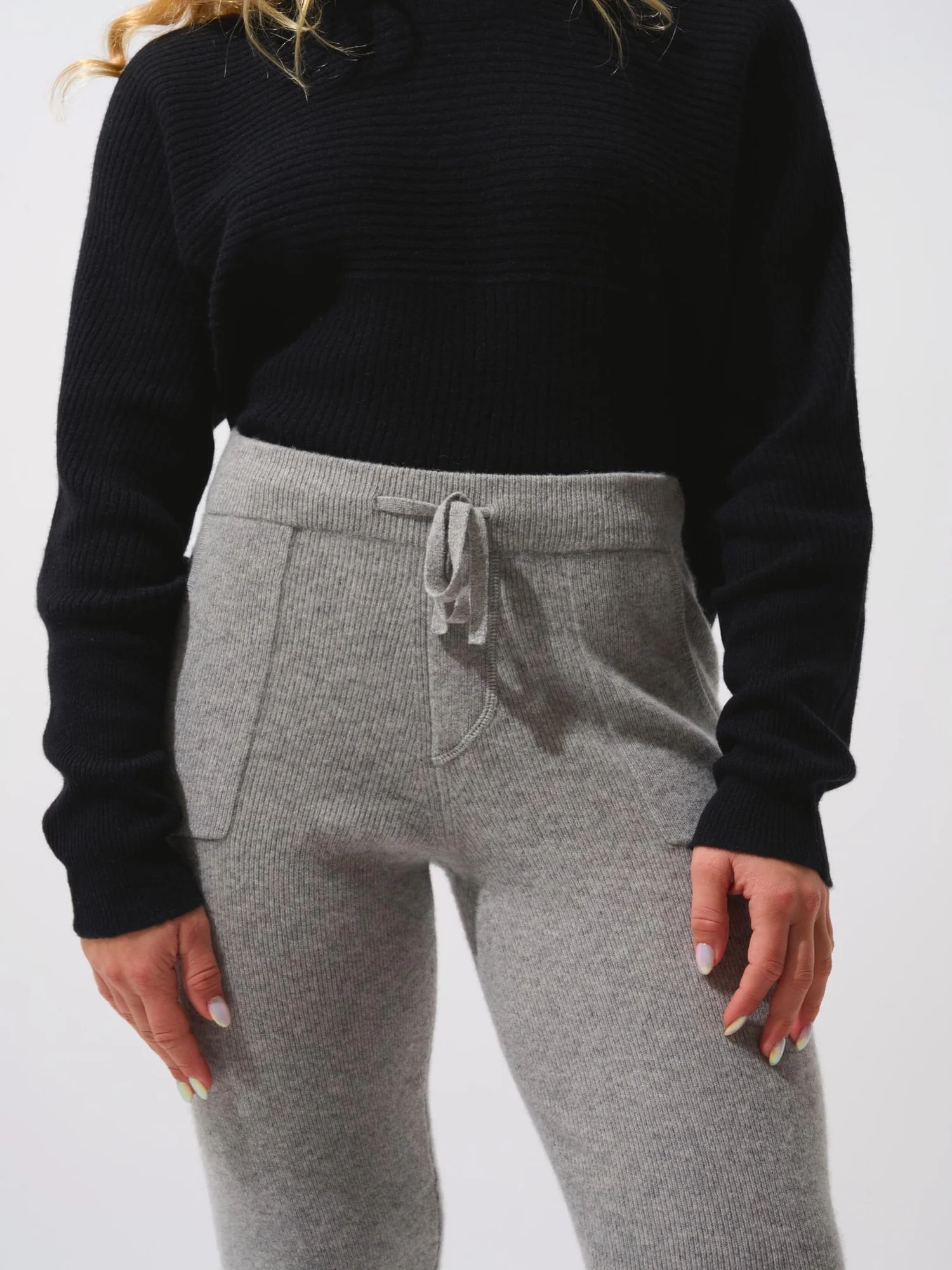 ANIKA jogging nuage chiné 100% cachemire – Image 2