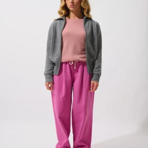 ANTIGO gilet zippé col camionneur 4 fils flanelle chiné 100% cachemire