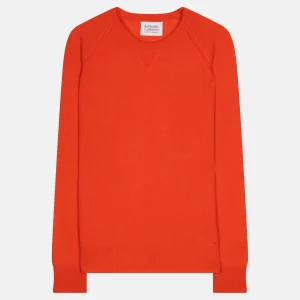 ETRET pull col rond orange 100% cachemire