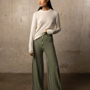 Pantalon Bamboo - 70% Bambou 30% Coton - 08OFFWHITGREEN