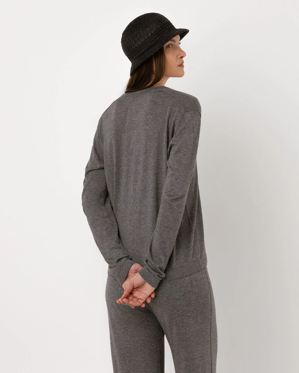 T-shirt bamboo manches longues col v - 70% bambou 30% coton – Image 3