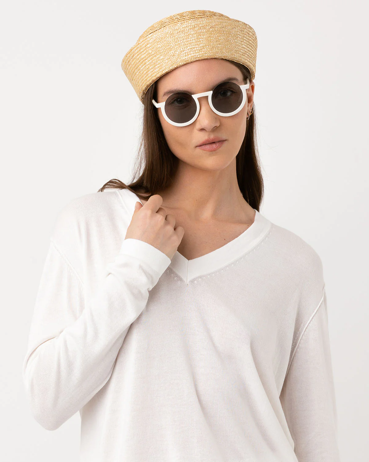 T-shirt bamboo manches longues col v - 70% bambou 30% coton – Image 4