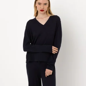 T-shirt bamboo manches longues col v - 70% bambou 30% coton