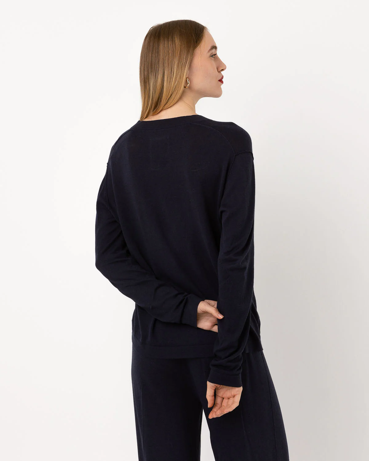 T-shirt bamboo manches longues col v - 70% bambou 30% coton – Image 3