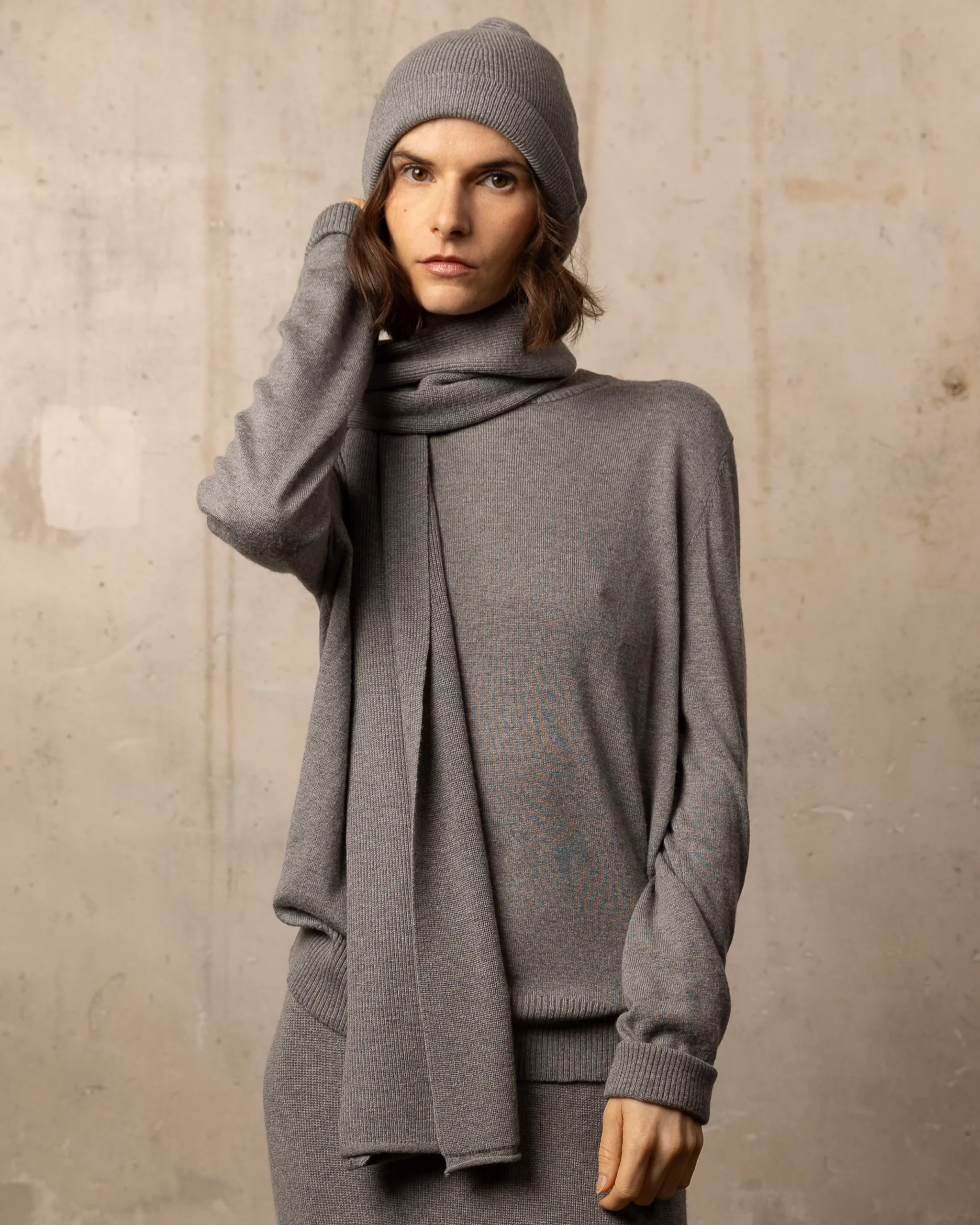 Echarpe Bamboo - 70% bambou 30% laine mérinos - 133MELANGEDGREY – Image 3