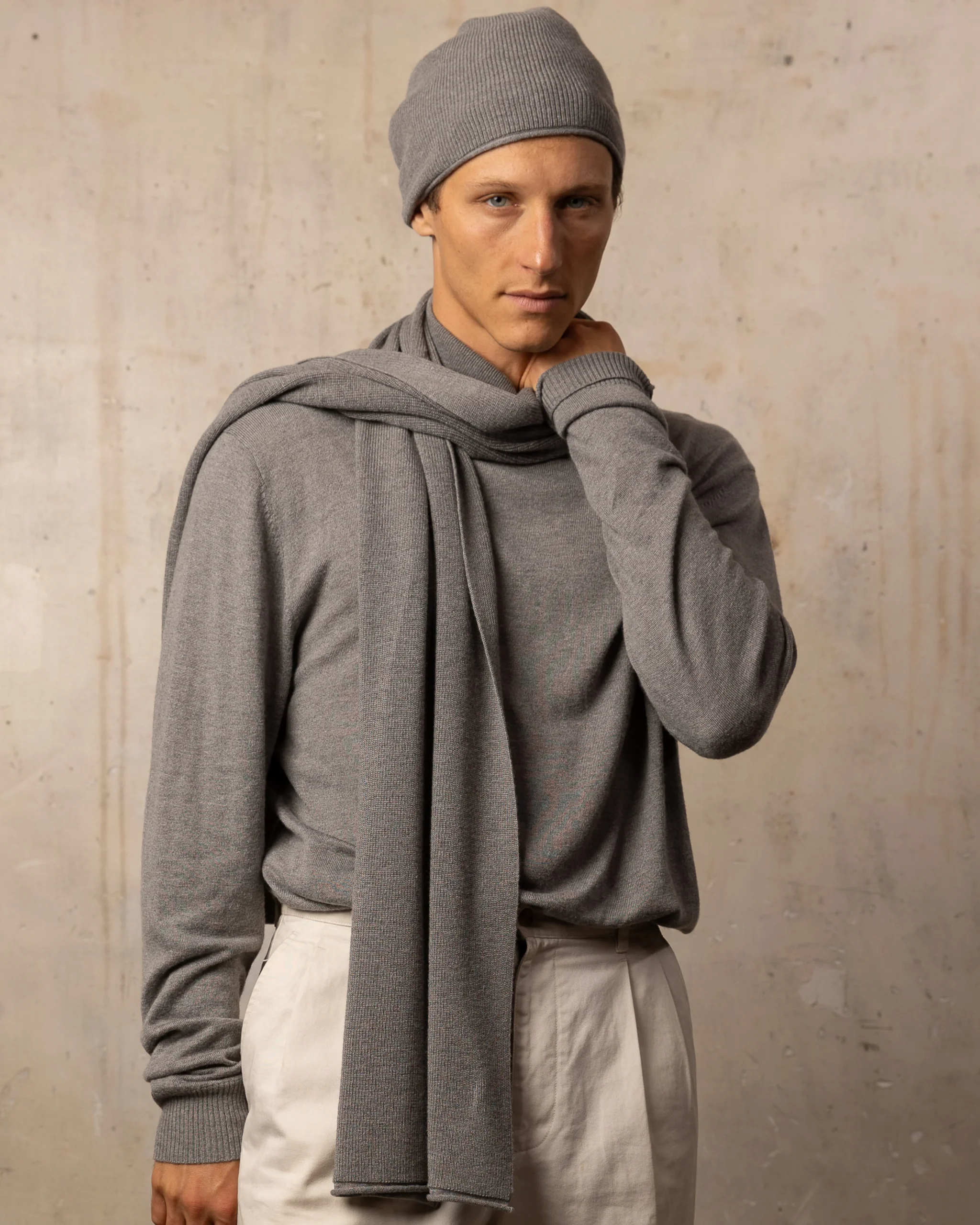 Echarpe Bamboo - 70% bambou 30% laine mérinos - 133MELANGEDGREY – Image 5